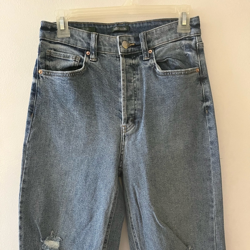 Wild Fable Super High Rise Straight Distressed Jeans